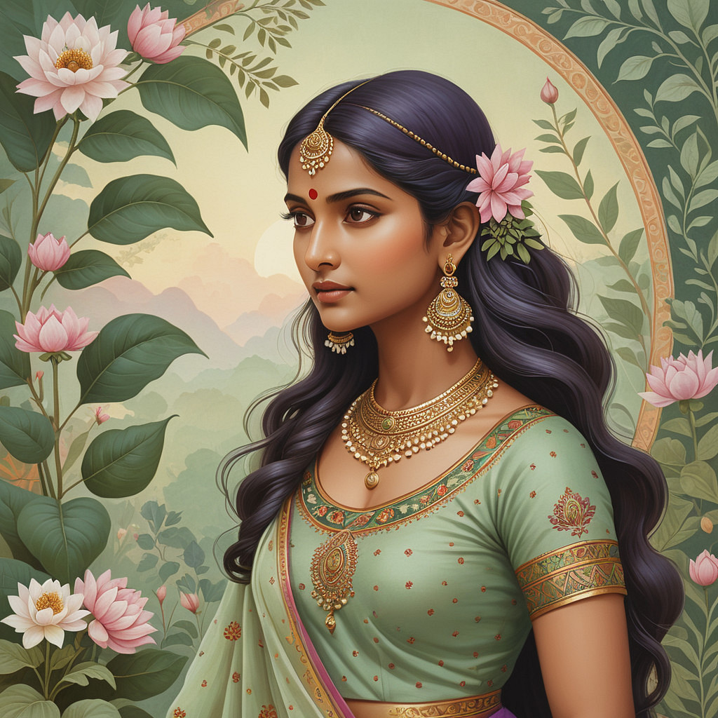 AI generated image of young Rani Lakshmibai, created using Nightcafe studio